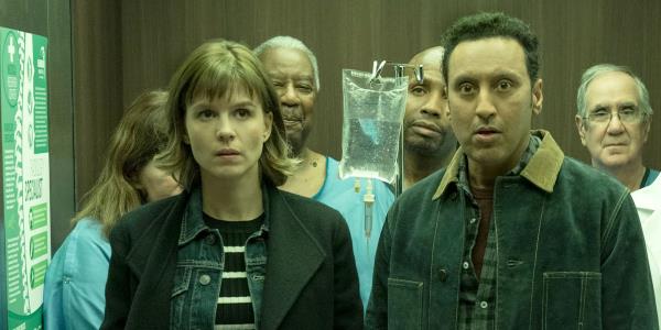 Dr. Kristen Bouchard (Katja Herbers) and Ben Shakir (Aasif Mandvi) in Evil Season 1, Episode 11 "Room 320"